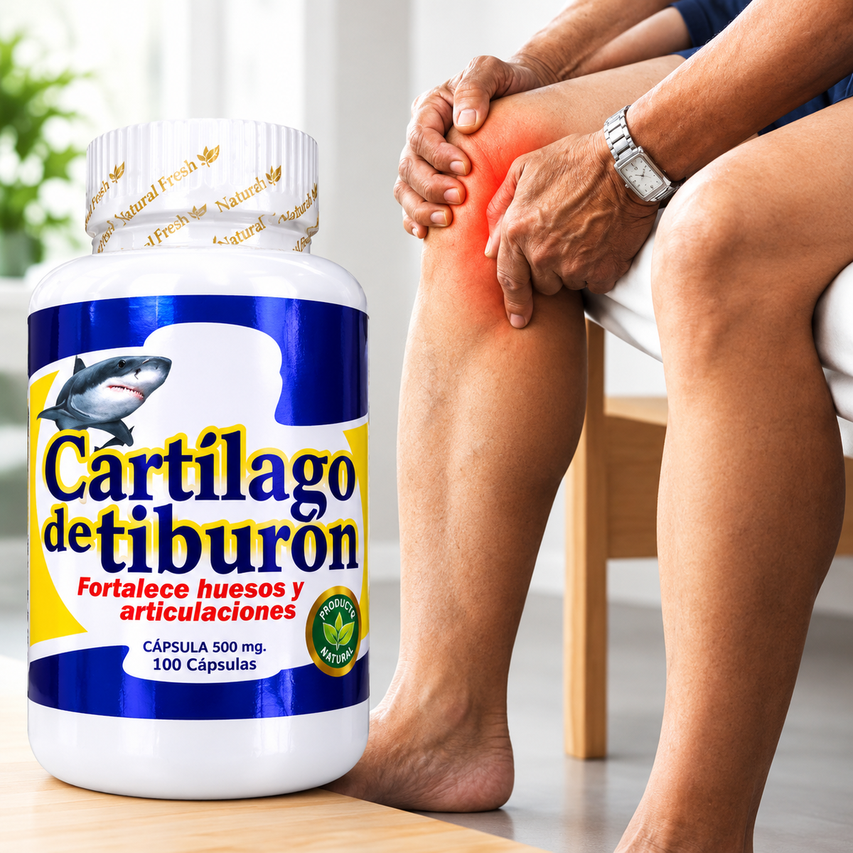 Cartílago de Tiburón Natural (100 Cápsulas)